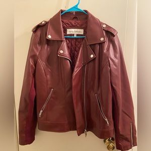 New with tags. Sebby collections burgundy faux leather jacket. Extra large